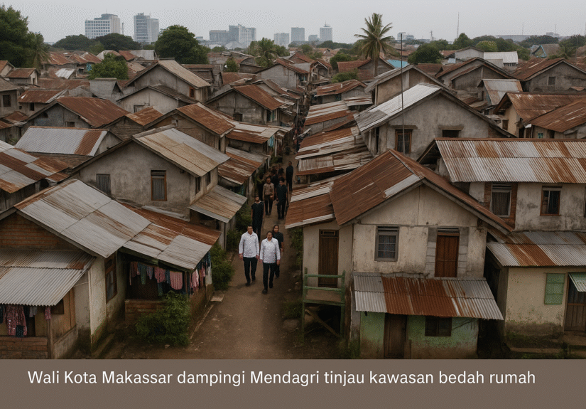 Wali Kota Makassar dampingi Mendagri meninjau kawasan kumuh untuk program bedah rumah